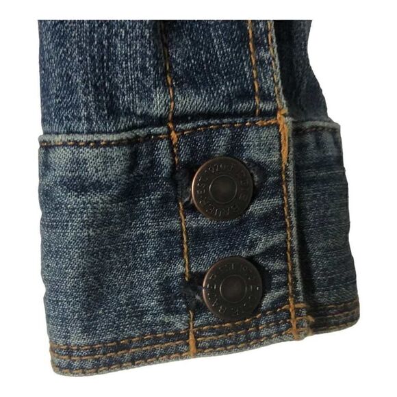 NWT Eddie Bauer Jean jacket repeated in red women’s size Small - Picture 5 of 6